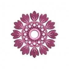 Petite Pink Floral Circle Embroidery Design