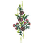 Pink Flower With Green Leaves Embroidery Patch
