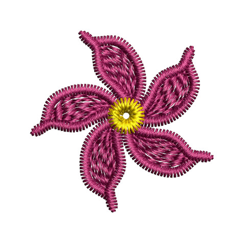 Pink Lily Flower Embroidery