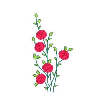 Pink Rose Embroidery For Kurtis