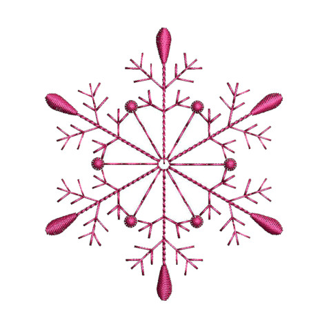 Pink Snowflake Embroidery Design