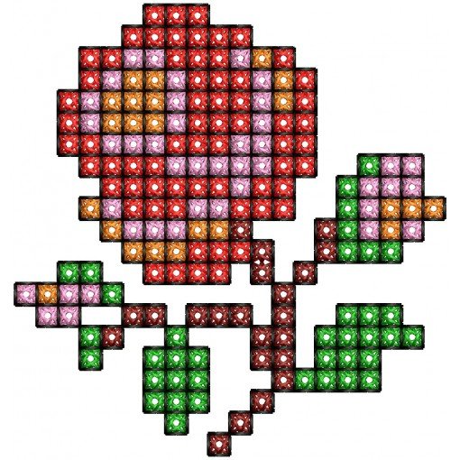 Pixelated Rose Cross Stitch Machine Embroidery Design Pixelated Rose Cross Stitch Machine Embroidery Design