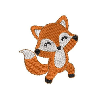 Playful Forest Fox Motif Embroidery Design