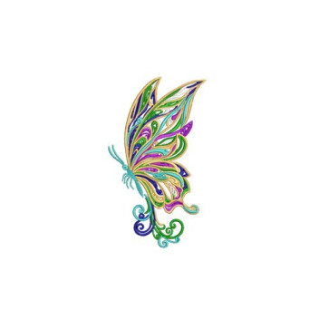 Psychedelic Filigree Butterfly Wing Embroidery Design