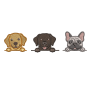 1" X 4" - Puppy Dog Trio for Pet Parent Aprons Embroidery Design