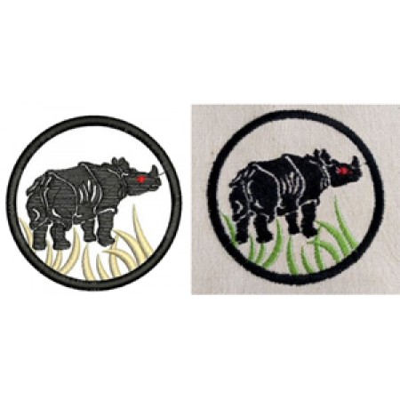 Rhino Logo Patch Embroidery Design 21549