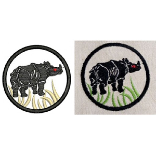 Rhino Logo Patch Embroidery Design 21549 Rhino Logo Patch Embroidery Design 21549