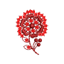Rich Red Floral Embroidery Design