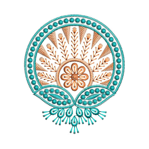 Round Flower Patch Embroidery