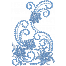 Semaless Pattern With Fantasy Flower Embroidery