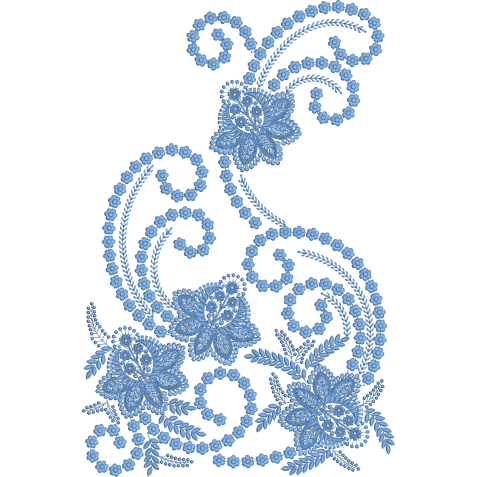 Semaless Pattern With Fantasy Flower Embroidery