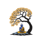 Serene Buddha under Golden Bodhi Tree Embroidery Design