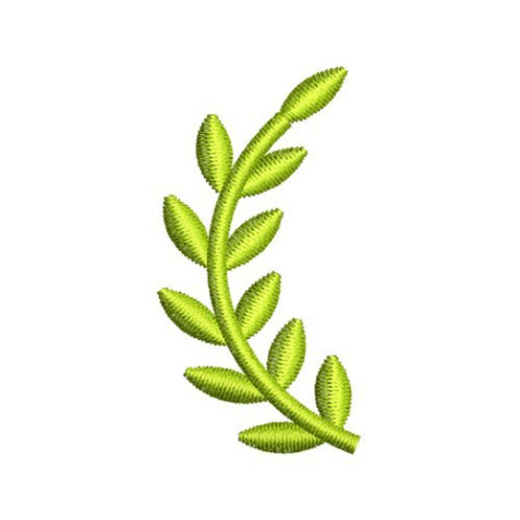 Single Botanical Sprig Embroidery Motif Design