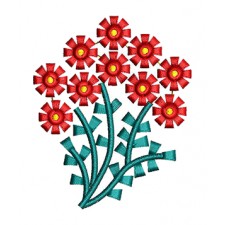 Small Embroidery Butti For Blouse Colorful Flowers Vertical Embroidery Pattern