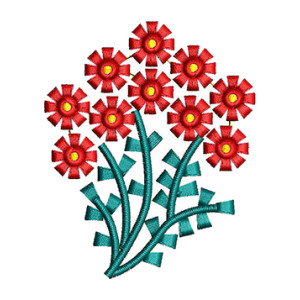 Small Embroidery Butti For Blouse Colorful Flowers Vertical Embroidery Pattern