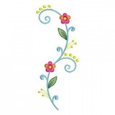 Small Floral Swirl Border Embroidery Design Small Floral Swirl Border Embroidery Design