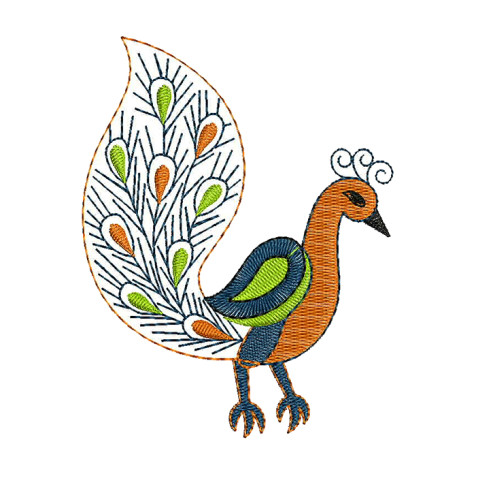 Small Peacock Embroidery Wall Art Design