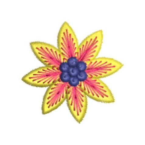 Small Vibrant Floral Embroidery Design