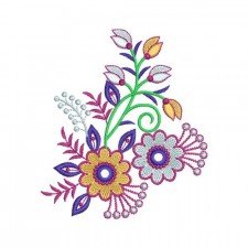 Small Zinnia Blooms Embroidery Design Small Zinnia Blooms Embroidery Design