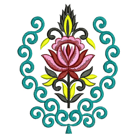 Soft Pink Lotus Embroidery Applique Design 25985