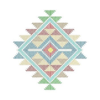 Southwest Rainbow Sunburst Embroidery Design