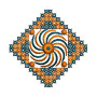 Square Style Cross Stitch Applique Embroidery Design 25055