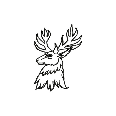 Stag Horn Embroidery Design