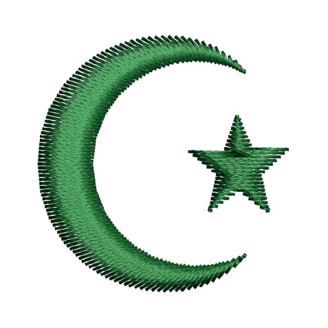 Star And Crescent Moon Islam Embroidery