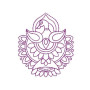 Stylized Avian Medallion Embroidery Design