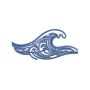 2.2" X 4.8" - Stylized Nautical Wave Motif Embroidery Design