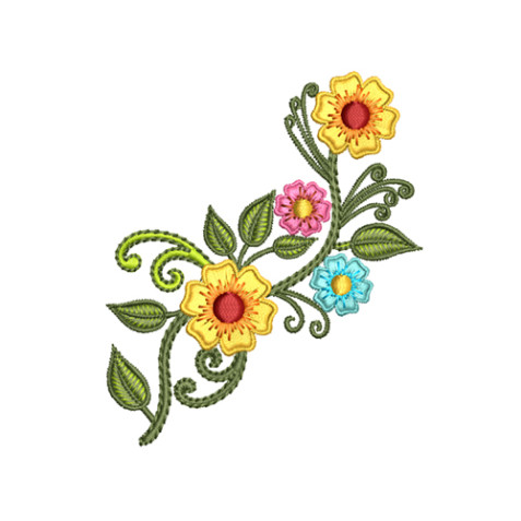 Sunny Meadow Swirls Accent Embroidery Design