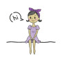 Sweet Girl Saying Hi Embroidery Design