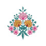 Table Corner Flower Bunch Embroidery