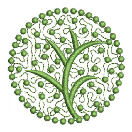 Tree In Circle Embroidery Designs