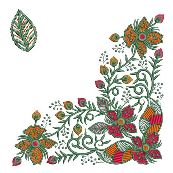 Paisley Majesty - Elegant Corner Embroidery Design