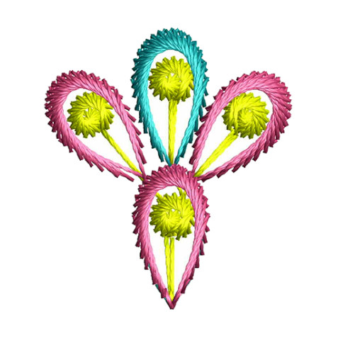 Tricolor Indian Butta Embroidery