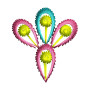 Tricolor Indian Butta Embroidery