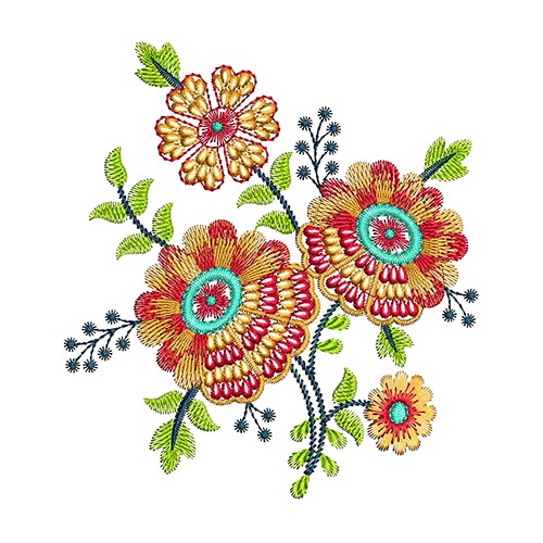 Trio Flora Applique Embroidery