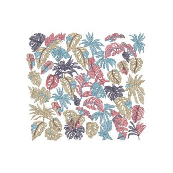 Tropical Textured Leaves All-Over Fill Embroidery Design