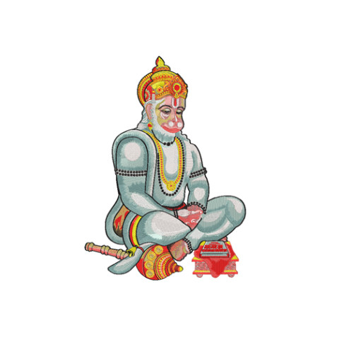 Hanuman Dada Embroidery Design