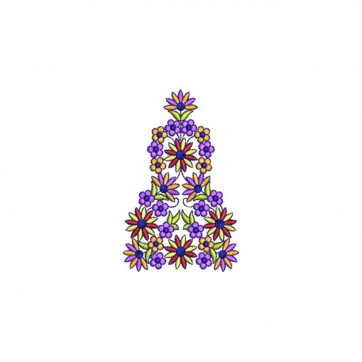 Color Floral Embroidery Design 