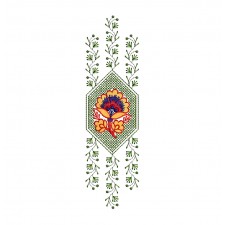 Vertical Floral Embroidery Design