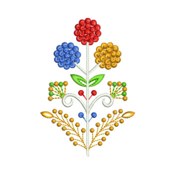 Vibrant Floral Butta Embroidery Design