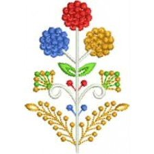 Vibrant Floral Butta Embroidery Design