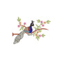Vibrant Folk Peacock Embroidery Design