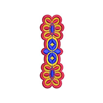 Vibrant Geometric Knotwork Vertical Border Embroidery Design