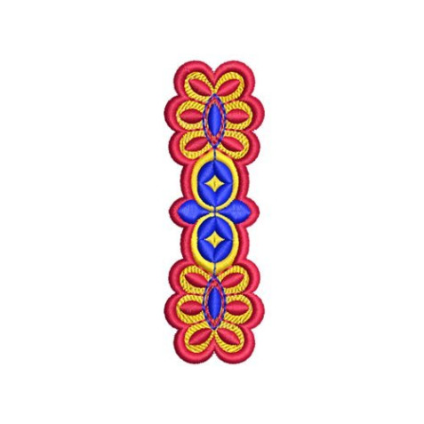 Vibrant Geometric Knotwork Vertical Border Embroidery Design