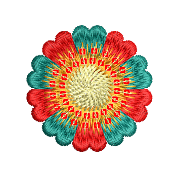 Vibrant Petal Burst Mandala Embroidery Design