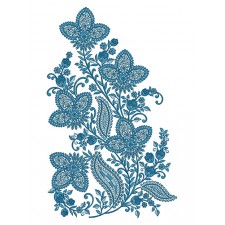 Vintage Floral Pattern Corner Embroidery
