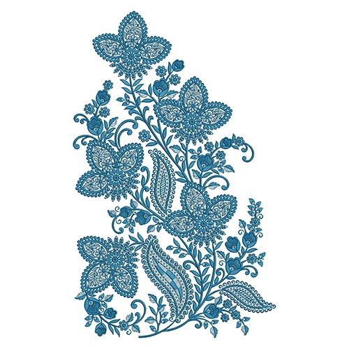 Vintage Floral Pattern Corner Embroidery